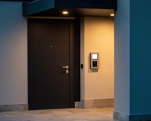 Ingresso illuminato e protetto di un complesso residenziale a Mantova con videocitofono e portone blindato